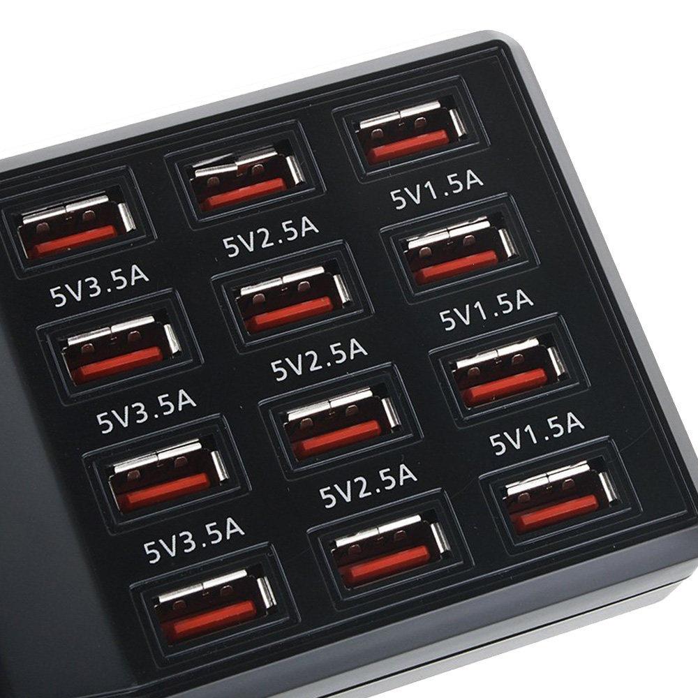 100W Multi-Port USB Charger, 12-Port and 20-Port Options for Simultaneous Phone Charging