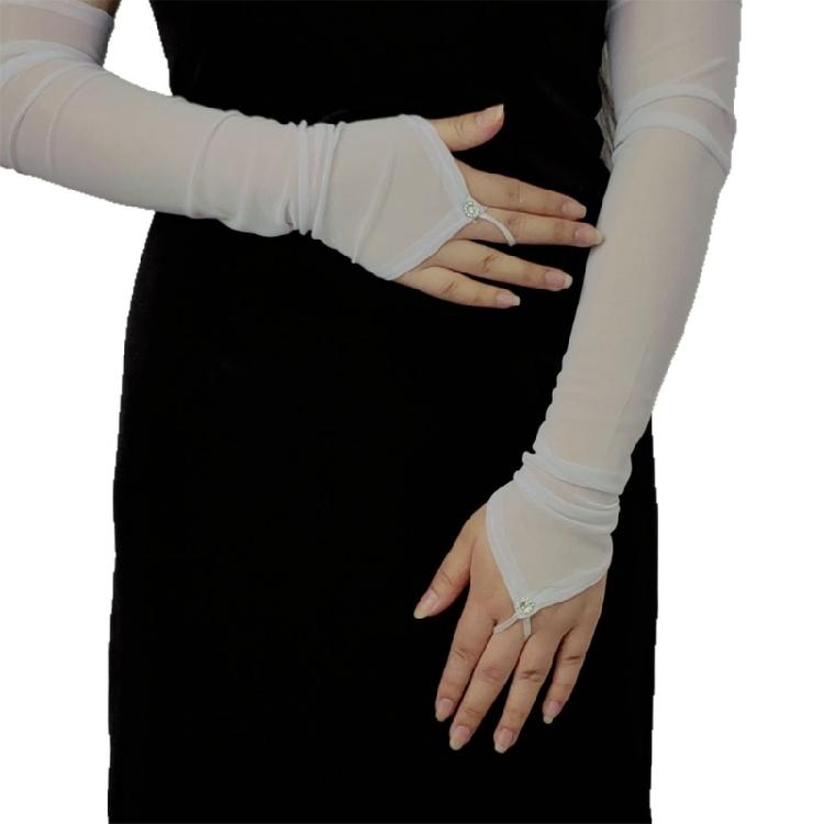 Elegant Gloves Bridal Sleeves Half Finger Cool Gloves for Proms Concert Evening Banquet Accessory Short Gloves