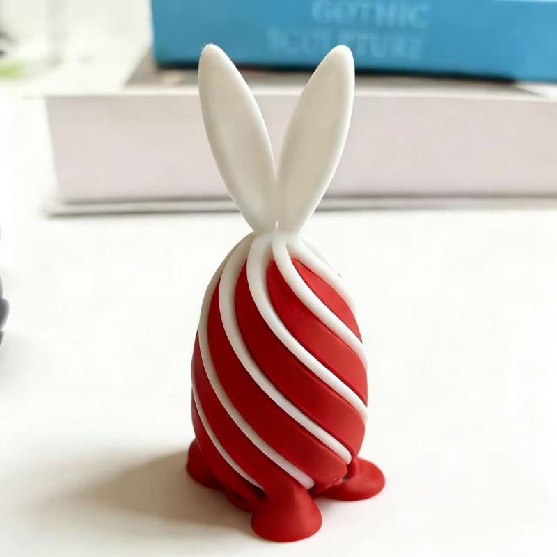 Easter Rabbit Mini Bunny Home Desktop Ornament  3D Printed Rabbit Eggs Ornament Animal Model Ehappy Easter Day Kids Party Gift