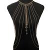 Vintage exaggerated tassel body chain, crystal tassel bra chain, sexy bikini waist chain