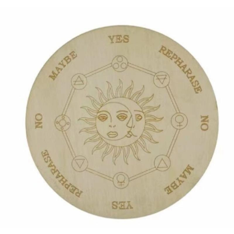 Meditation Ornaments Message Board Wooden Twelve Constellation Divination Pendulum Board Sign Home Decor Star Sun Moon Altar