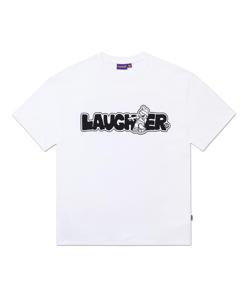 LAUGHER [2Pack] Signature Logo T-Shirt - Black & White