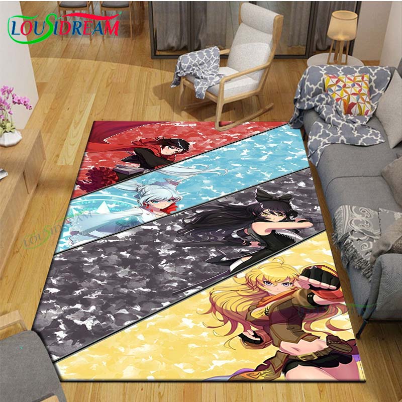 Anime Characters A-RWBY Carpet for Living Room Home Sofa Decoration,Children Game Large Decor Floor Mat Yoga Mat Large Carpet