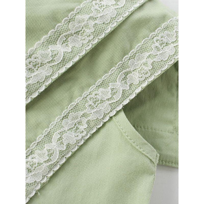 2024 New Summer Cotton Export Children's Dress Girls' Tank Dress Kids' Dress Green School Style Dress Trendy