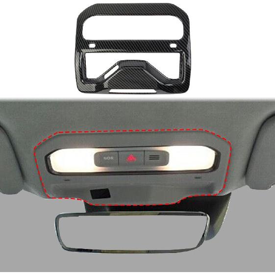 Carbon Fiber Style Roof Front Reading Light Cover Trim for Rivian R1T R1S