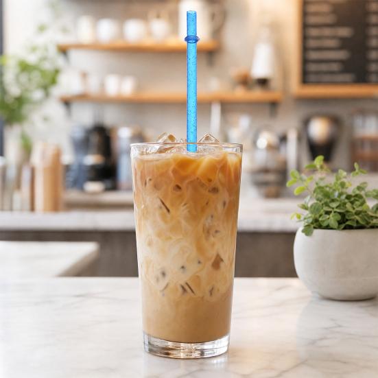 Yousheng 25Pcs Reusable Glitter Straws for Cups, 23cm Food-Grade PP Straw with Fixed Buckle, BPA-free Thickened Drinking Straws