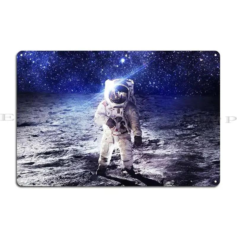 Astronaut Spacesuit Metal Sign Pub Mural Design Pub Classic Living Room Iron Tin Sign Poster