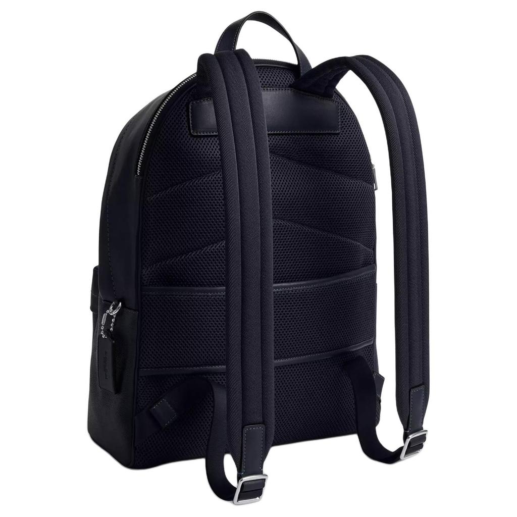 Coach Taylor Logo Coated Canvas And Smooth Leather Backpack Unisex Backpack Blue CDX84-SVBL