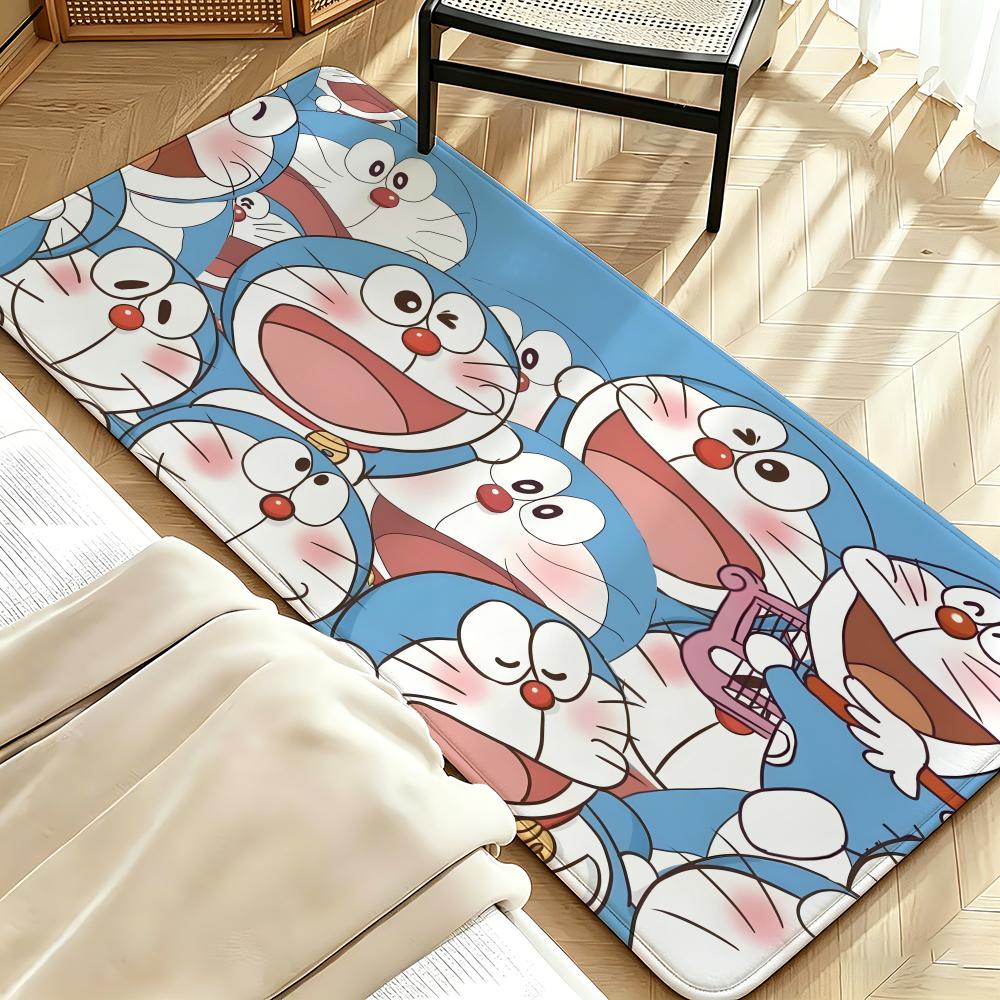 anime D-DORAEMON Floor Mat Soft Flannel Floor Mat Suitable for Entryways, Living Rooms, Bedrooms, and Bathrooms