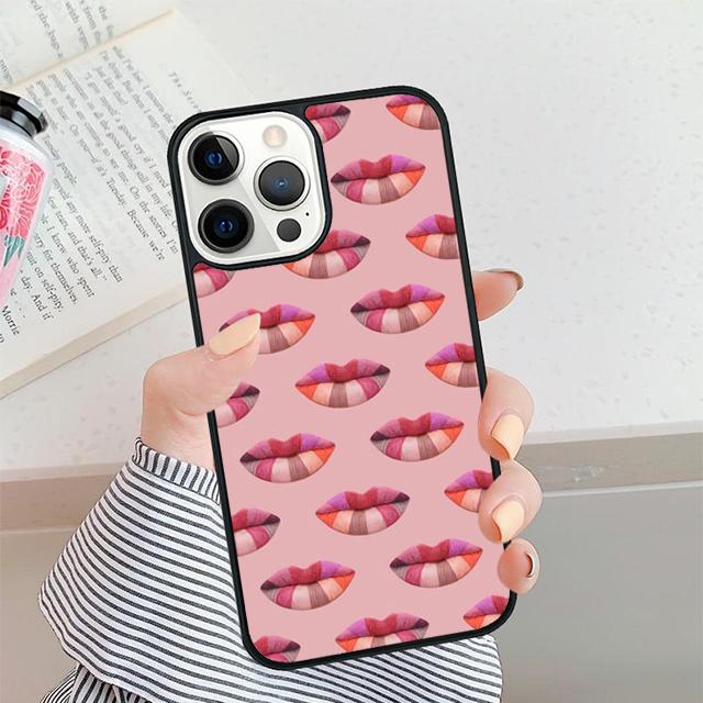 Sexy Mädchen Dame Rote Lippen Handyhülle Für iPhone 17 Air 16 15 14 plus 12 13 Pro max Weiche Stoßfängerhülle Cover coque