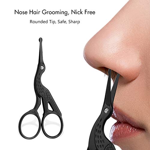 Facial Hair Scissors Rounded Professional Stainless Steel Mustache Nose Hair Beard Eyebrows Eyelashes Trimming Clippers
