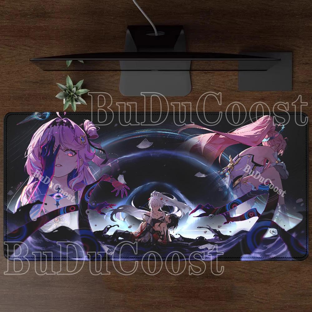 Denia Wuthering Waves Mousepad Kawaii Anime Girl Gaming Keyboard Mouse Pad Office Accessories HD Printing Overlock XXL Desk Mat