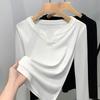 Black Button-down V-neck Top Women's Autumn New Long-sleeved Cotton Shirt Women's Inner Bottoming Shirt