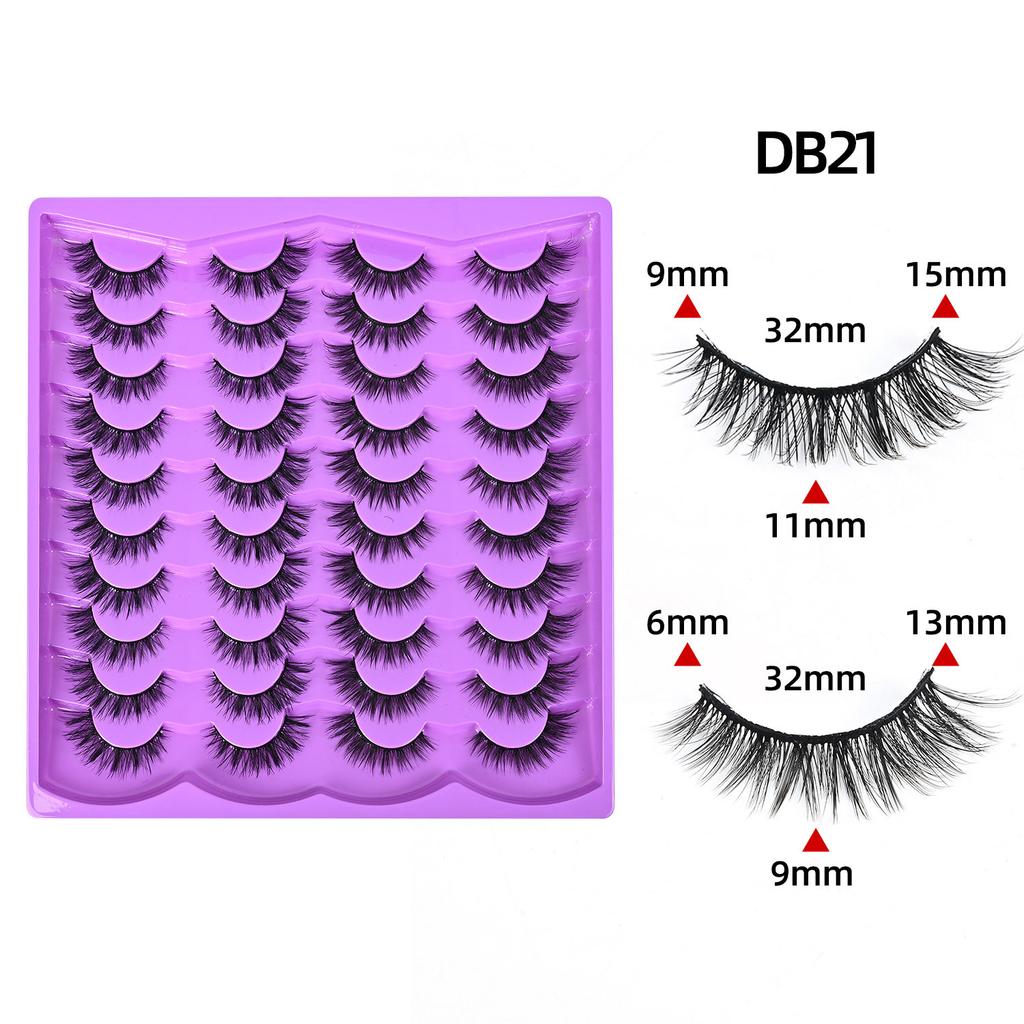 2026 False Eyelashes One Piece Natural Curl Pocket Sweet False Eyelash Tuft Women's Group Short 20 Pairs