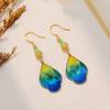 Original Cultural Heritage Series: Handcrafted Silk Velvet Flower Earrings Inspired by Thousand Miles of Rivers and Mountains