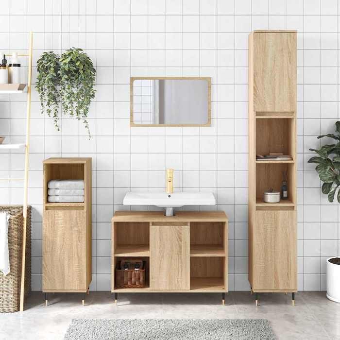VidaXL Armoire salle de bain chêne sonoma 80x33x60cm bois d'ingénierie 831623