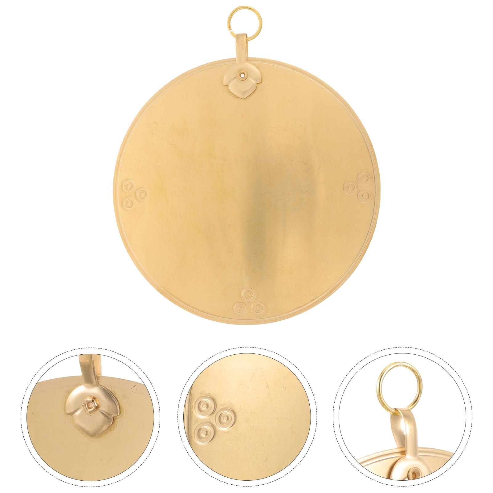 

Copper Round Mirror Hanging Bagua Home Garden Door Chinese Wall nament Small Mirror Decorative MirrorsVintage Brass Mirror 5.80X5.00X0.20CM