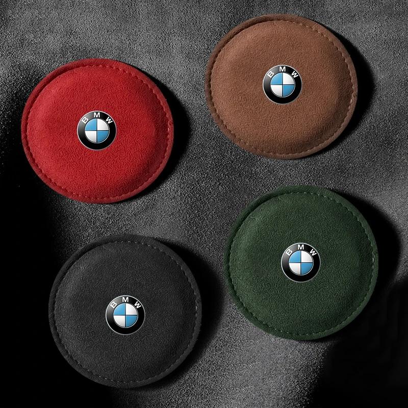 1/2 st Bil Mugghållare Pad PU Läder Fack Halkfri Underlägg Matta För BMW 50th F30 F10 E90 F20 E46 E60 E70 E39 E36 E87 X6 E30 Z3 Z4