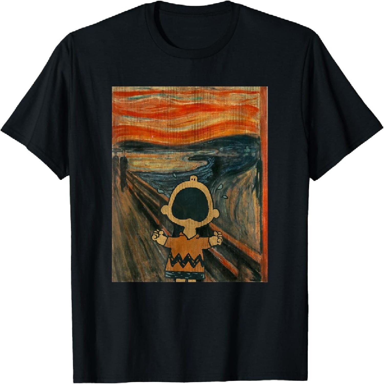 Peanuts Charlie Brown Scream Artsy T-Shirt S