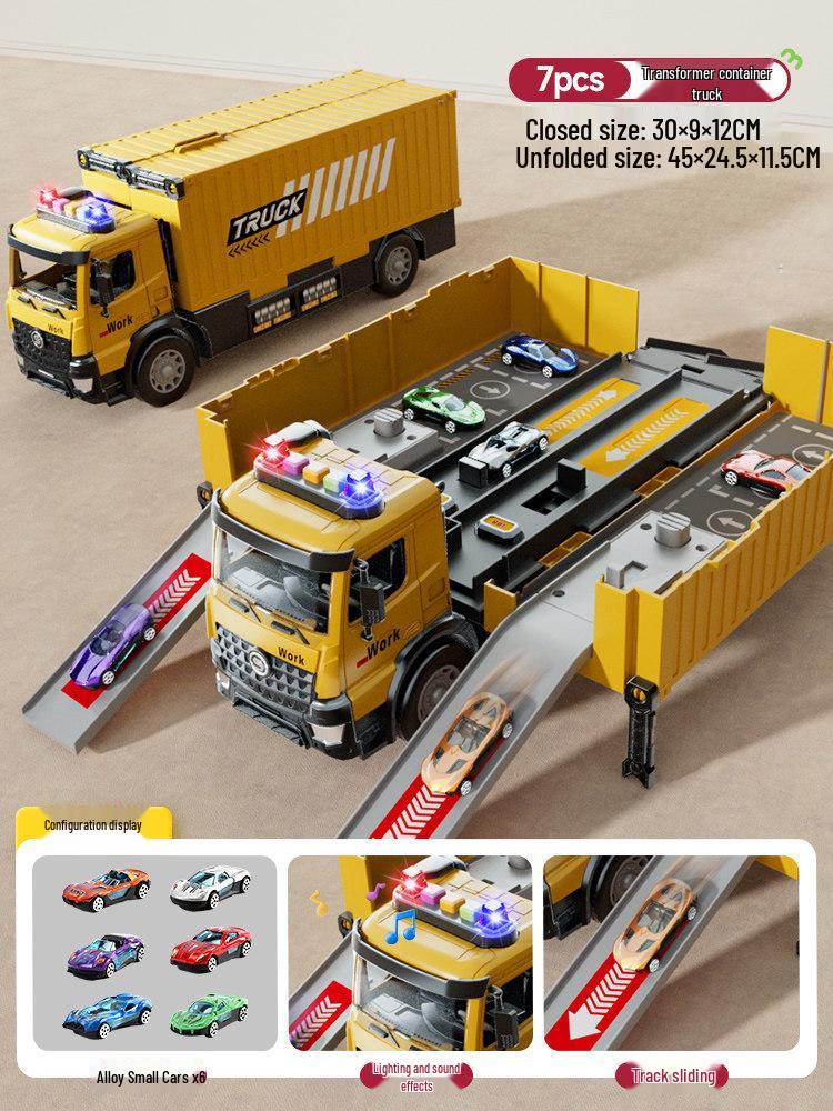 Children s Construction Vehicle Toy Set: Container Truck, Crane, Excavator