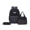 2025 New ethnic style 3-piece backpack set Female Korean version bow printed woman backpacks fresh student school bags rucksack