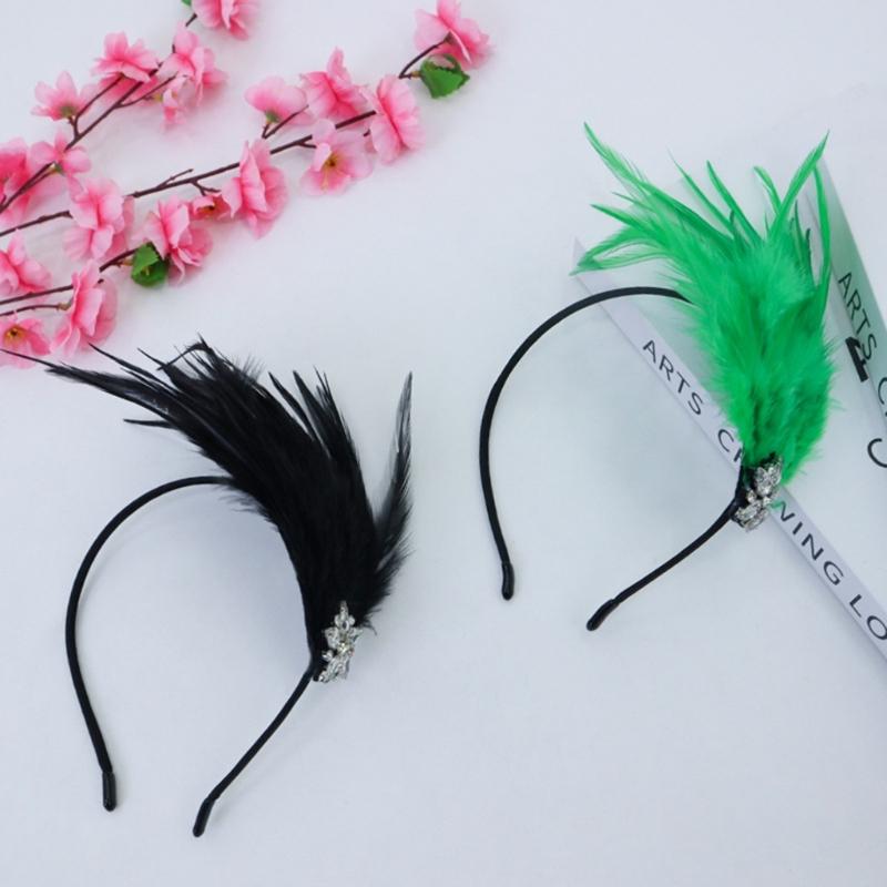 Cocktails Party Accessories Headband Cosplay Costume Flapper Women Music Festival Feathered Hairband Carnivals Headdress