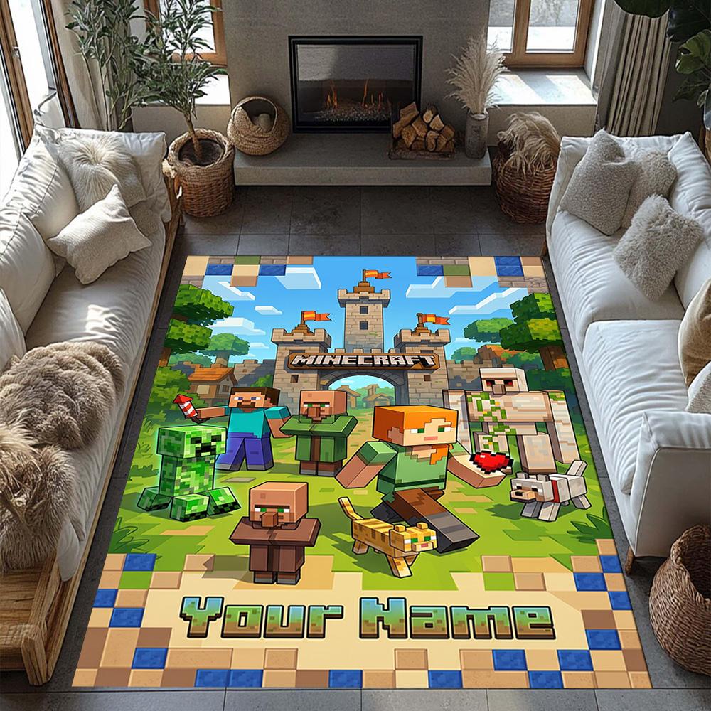 Minecraft Personalized Name Carpet Design For Study Room Hallway Kitchen Game Room Antislip Carpet Anime Office Decor Spiritual Gift