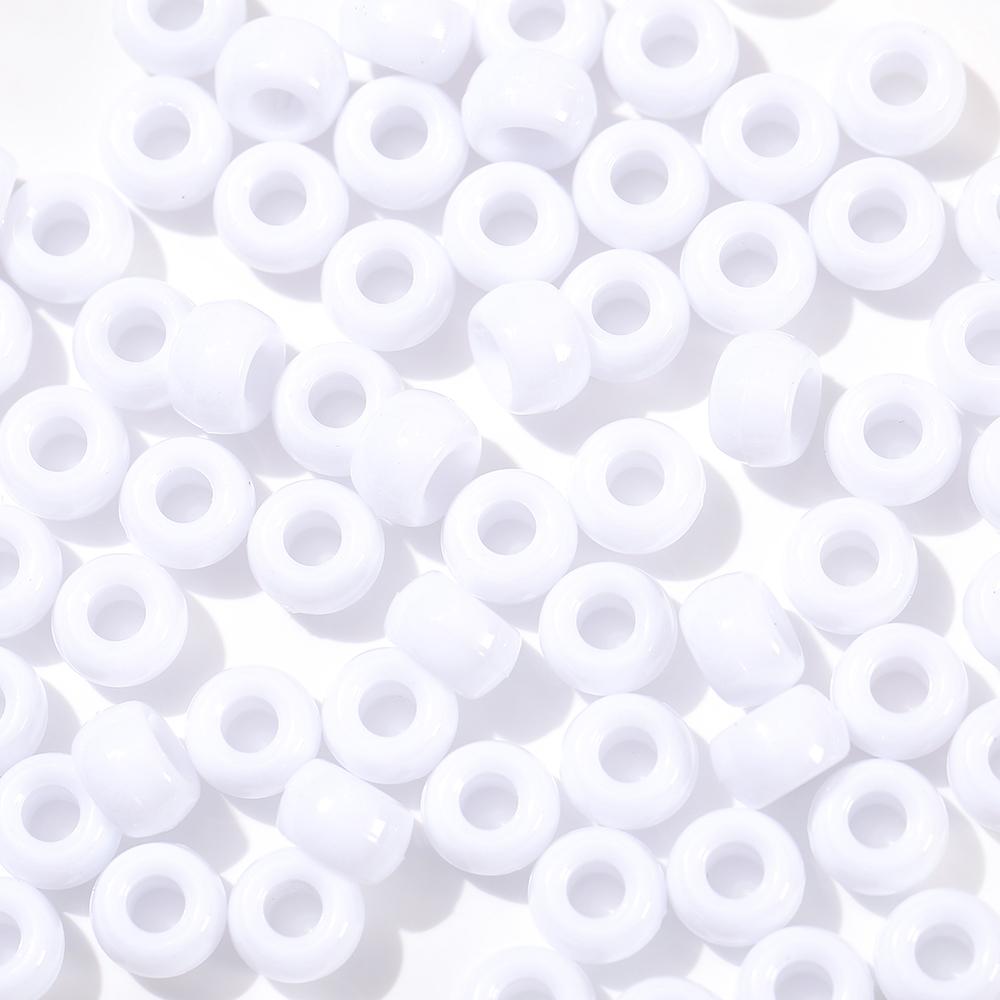 100Pcs/Lot 9mm Multicolor Acrylic Big Hole Spacer Loose Beads For DIY Craft Kid Jewelry Necklace Bracelets Making Supplies