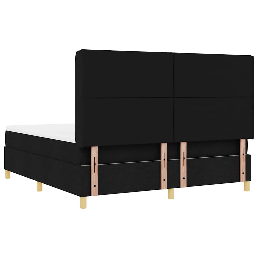 Box Spring Bed with Headboard Black 180 x 200 cm Fabric