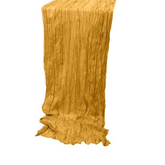 Gefalteter Tischläufer Knitterstoff Gaze Tischdecke für Hochzeitsfeier Dekoration Rustikaler Eleganter Akzent für Esstisch für Zuhause Restaurant Außenveranstaltungen