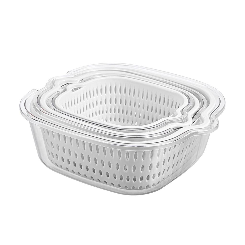 Strainer Colander Set ,Side Buckle, Detachable, Large Cutout Design, Design ,Double Layer Drain ,