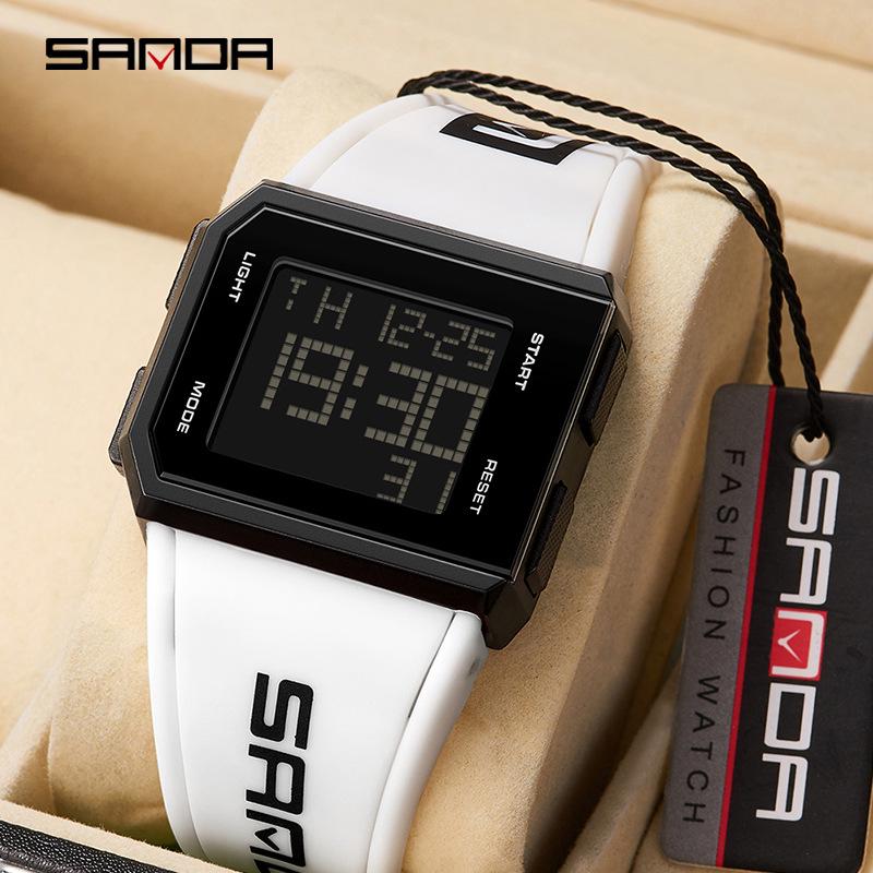 Sanda Sport Luminous Waterproof Casual Wristwatch for Students - Versatile Unisex Digital Timepiece
