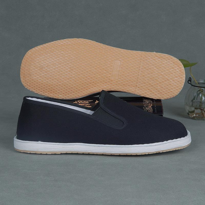Old Beijing cloth shoes men's handmade lasagna casual black cloth shoes medium old dad shoes