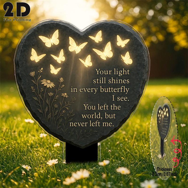 2D Waterproof Acrylic Remembrance Plaques Grave Marker Sympathy Garden Stake for Outdoor Cemetery Decor Yard