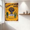 Vintage South Dakota Certified Seed Tin Sign, Rustic Farmhouse Metal Wall Decor with Wheat, Corn & Plant Illustrations, Empireum