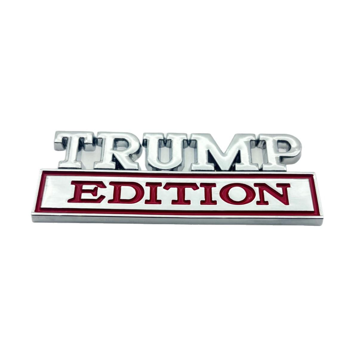 Эмблема автомобиля Trump Edition, наклейка из сплава для крыла и задней крышки багажника красный/серебряный