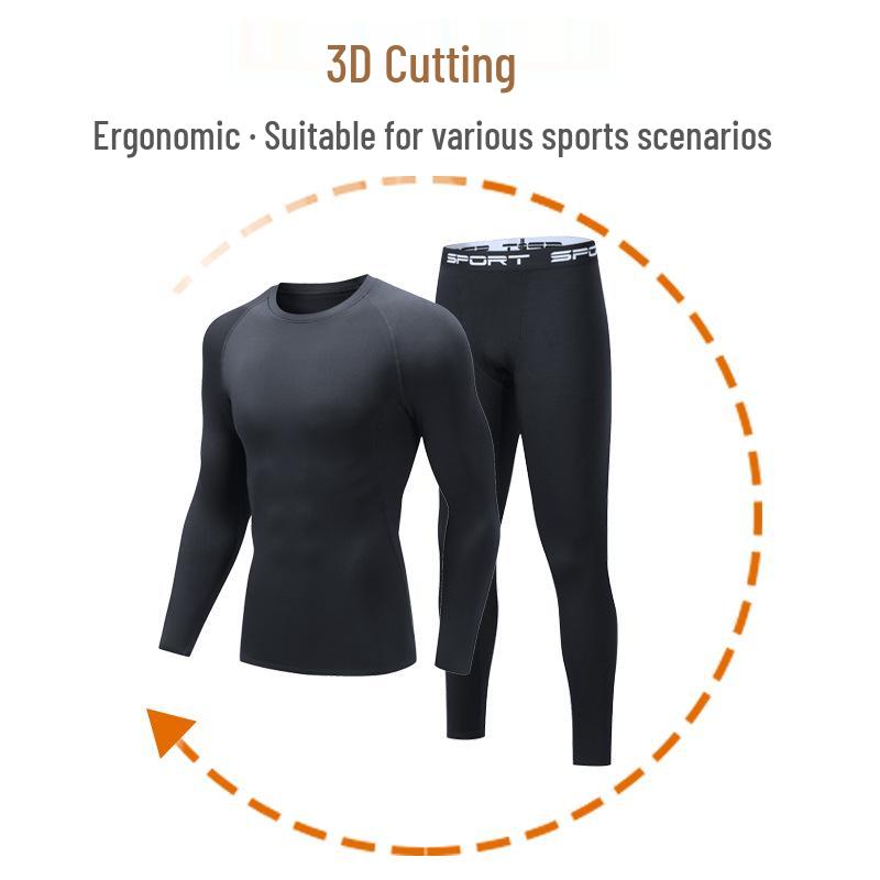 Conjunto de Capa Base Cálida de Secado Rápido para Hombre para Otoño/Invierno - Ideal para Montañismo, Senderismo y Running