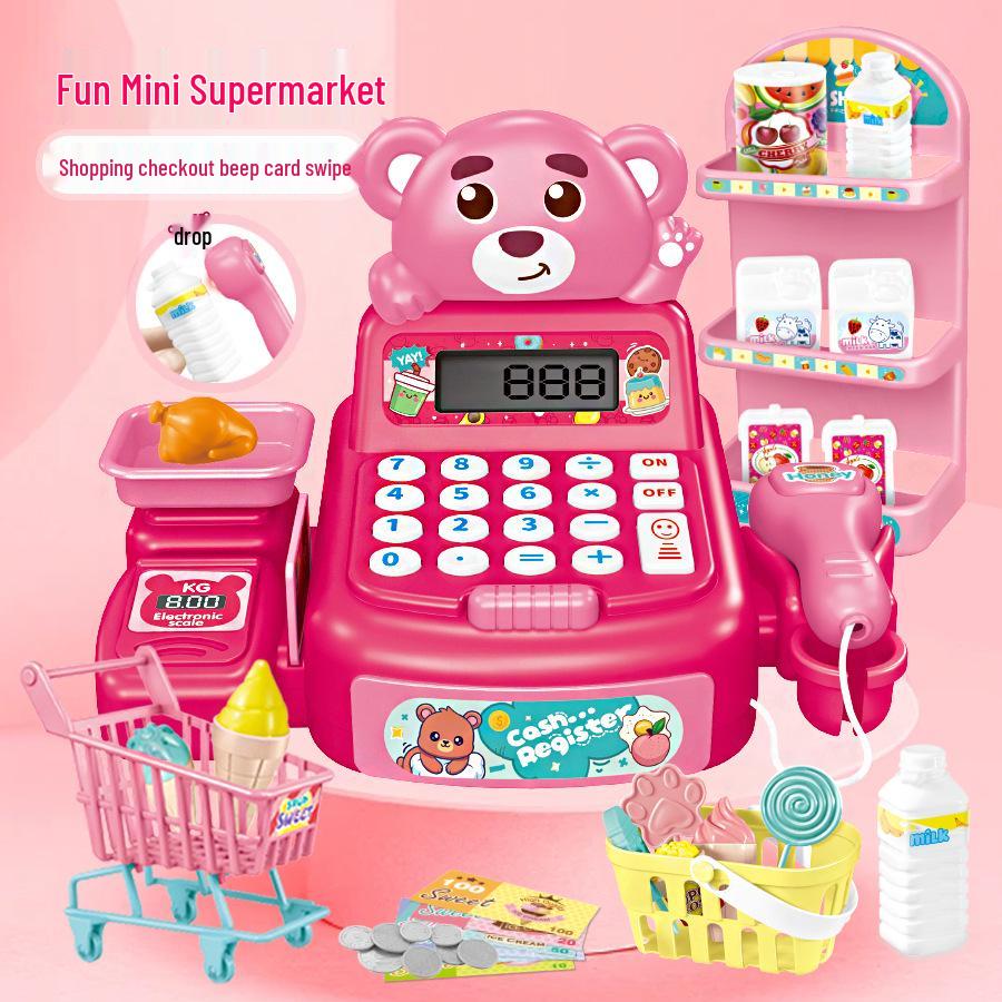 Children's Supermarket Cash Register Playset with Calculator and Scanner