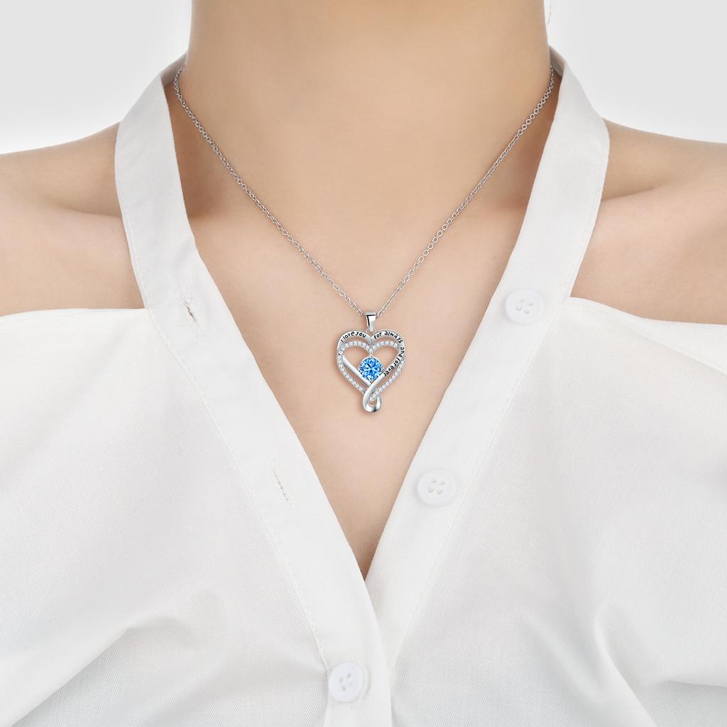 Double-Layer Eternal Love Necklace Female, Ocean Heart Twelve Star Stone Series Love Necklace
