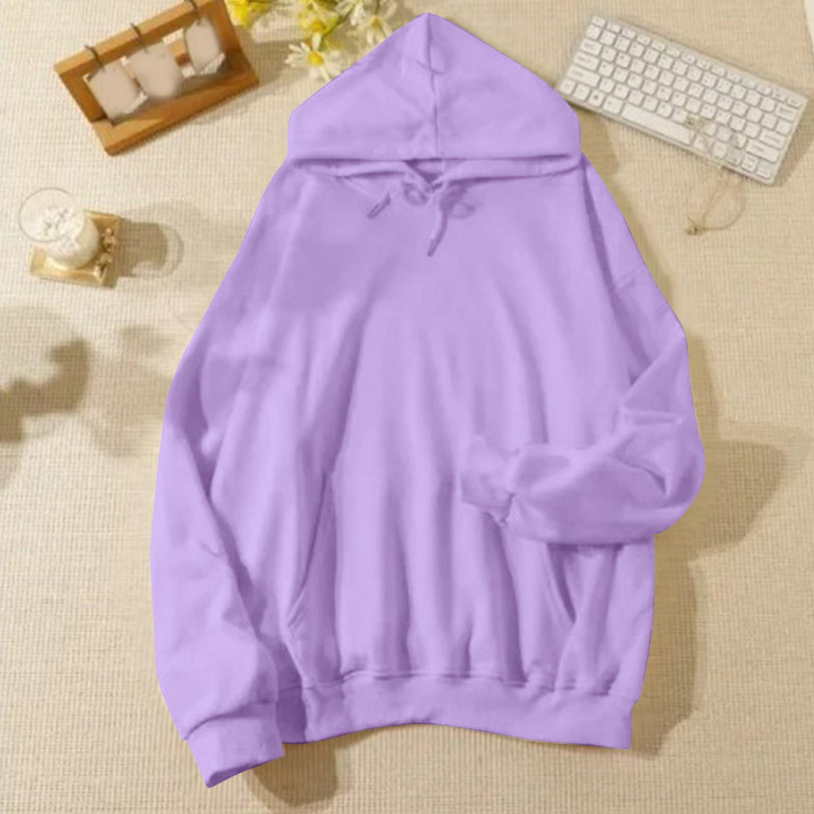 

Женская повседневная и модная однотонная теплая рубашка с длинными рукавами и капюшоном, свободная и удобная толстовка XXL