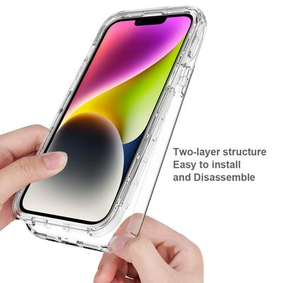 Clear Phone Case for iPhone 15 Plus,TPU+PC Drop Resistant Cell Phone Cover