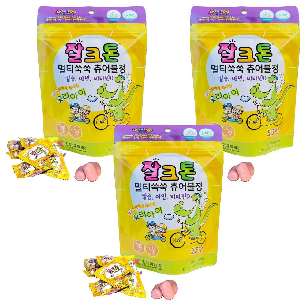 Joa Pharmaceutical Jalkton Multi-Ssukssuk Chewable Tablets for Infants Grape Flavor 15 Tablets 3 Pcs