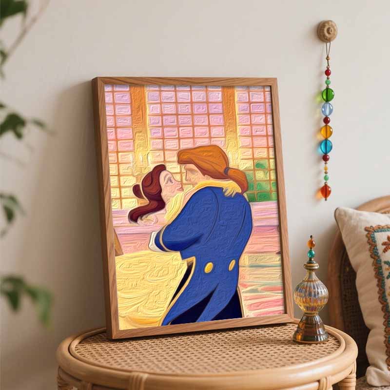 Disney Beauty Beast Paint By Number Kit Drawing Canvas DIY Picture Home Decor Couple Romantic Art Gift Oil Painting Wall Decor Set