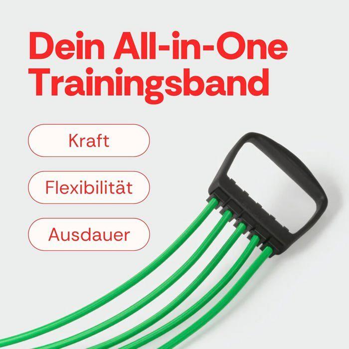 Tendeur de musculation - Elastikon Expander IV - 25–125 kg - 6 intensités - Clip de sécurité