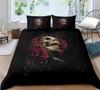 Skeleton King Queen Duvet Cover Skull Bedding Set for Kids Teens Adults Halloween Bedroom Decor Soft Comforter Cover Pillowcases