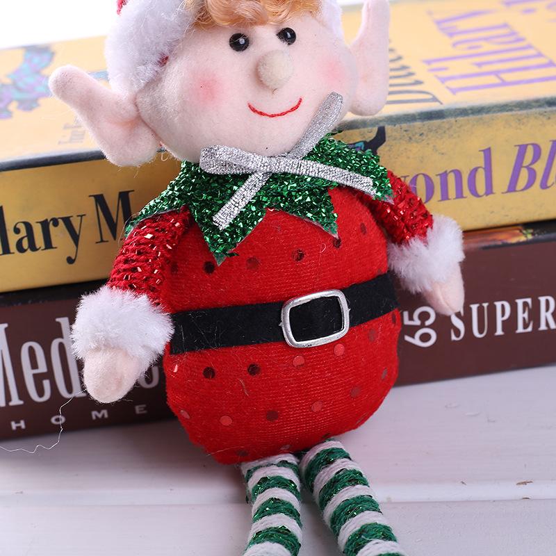New 2/1Pc Red Green Christmas Decoration Plush Leg Elf Doll Ornaments Boys Girls Elves Toy Doll New Year Navidad Home Decoration