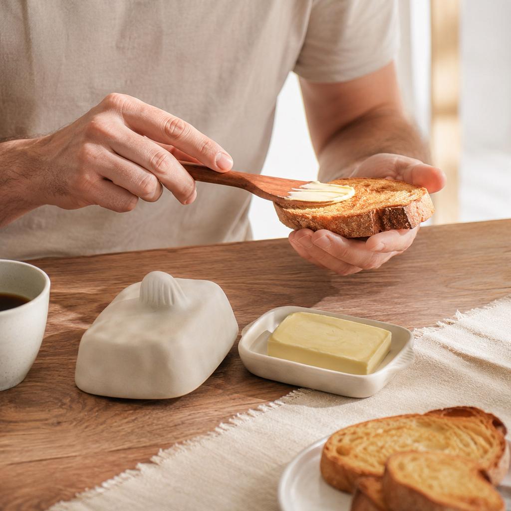 Dish with Lid, Ceramic Rectangular for Kitchen Counter Storage