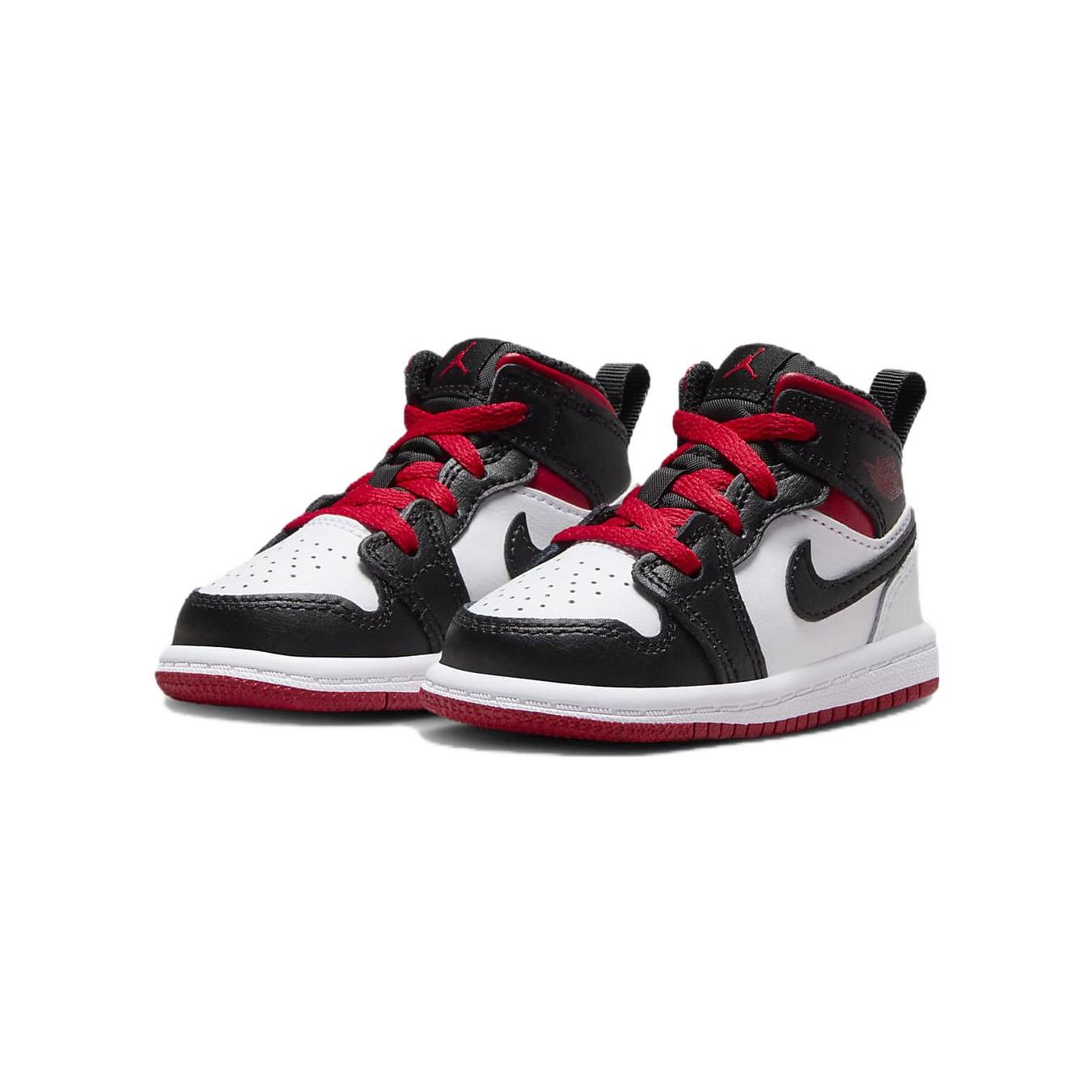 Детские кроссовки Air Jordan 1 Mid TD Gym Red Black Toe White DQ8425-106 27 — фото 3