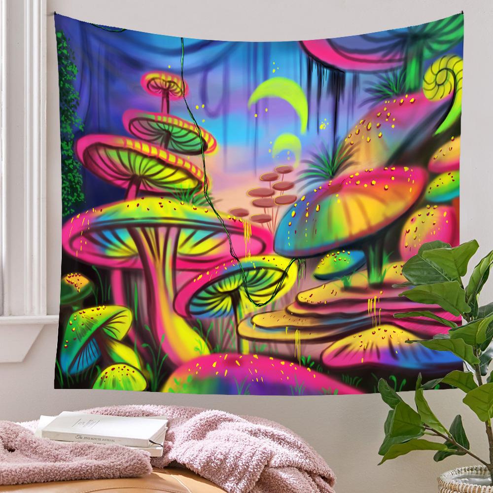 Dreamy Mushroom Tapestry Psychedelic Tapestry Bohemian Hippie Wall Tapestries For Kids Girl Bedroom Living Room Office Decor