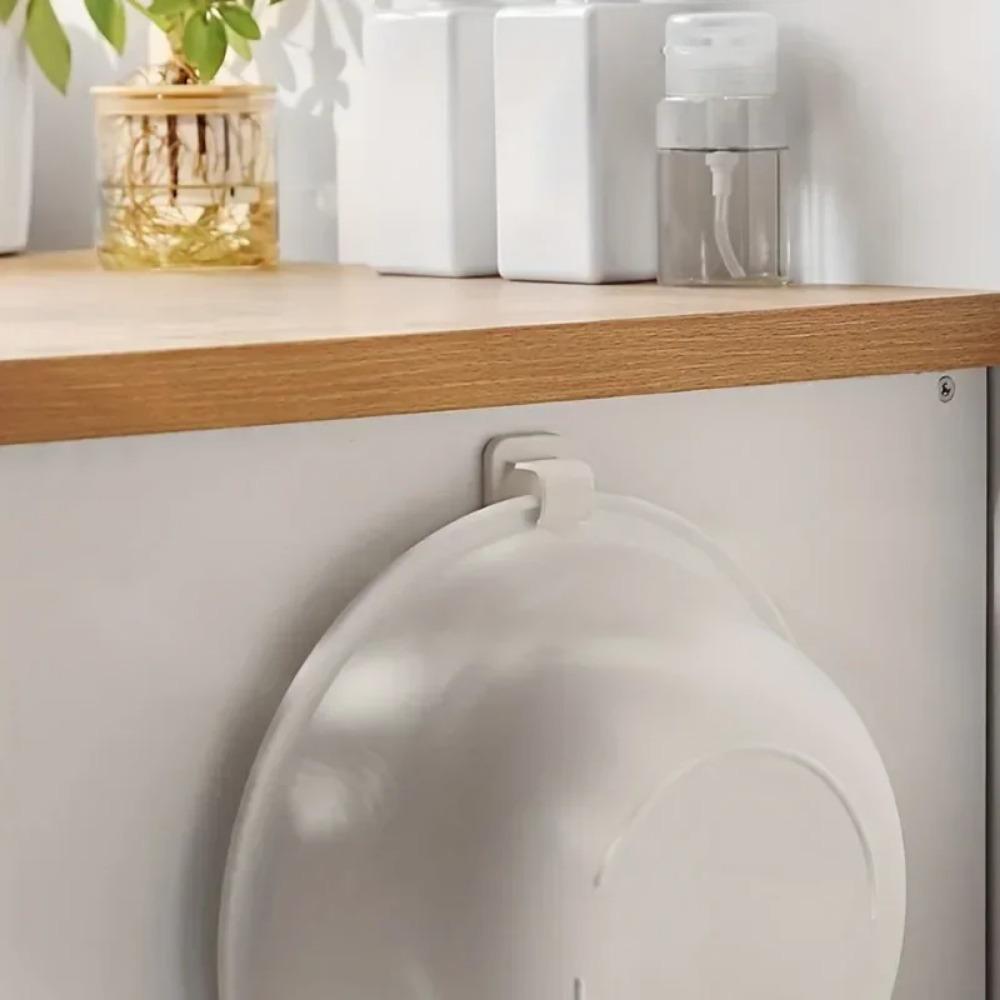 6Pcs Washbasin Hooks Adhesive Hooks Storage Rack Wall-Hung Washbasin Holder Home Bathroom Kitchen Supplies